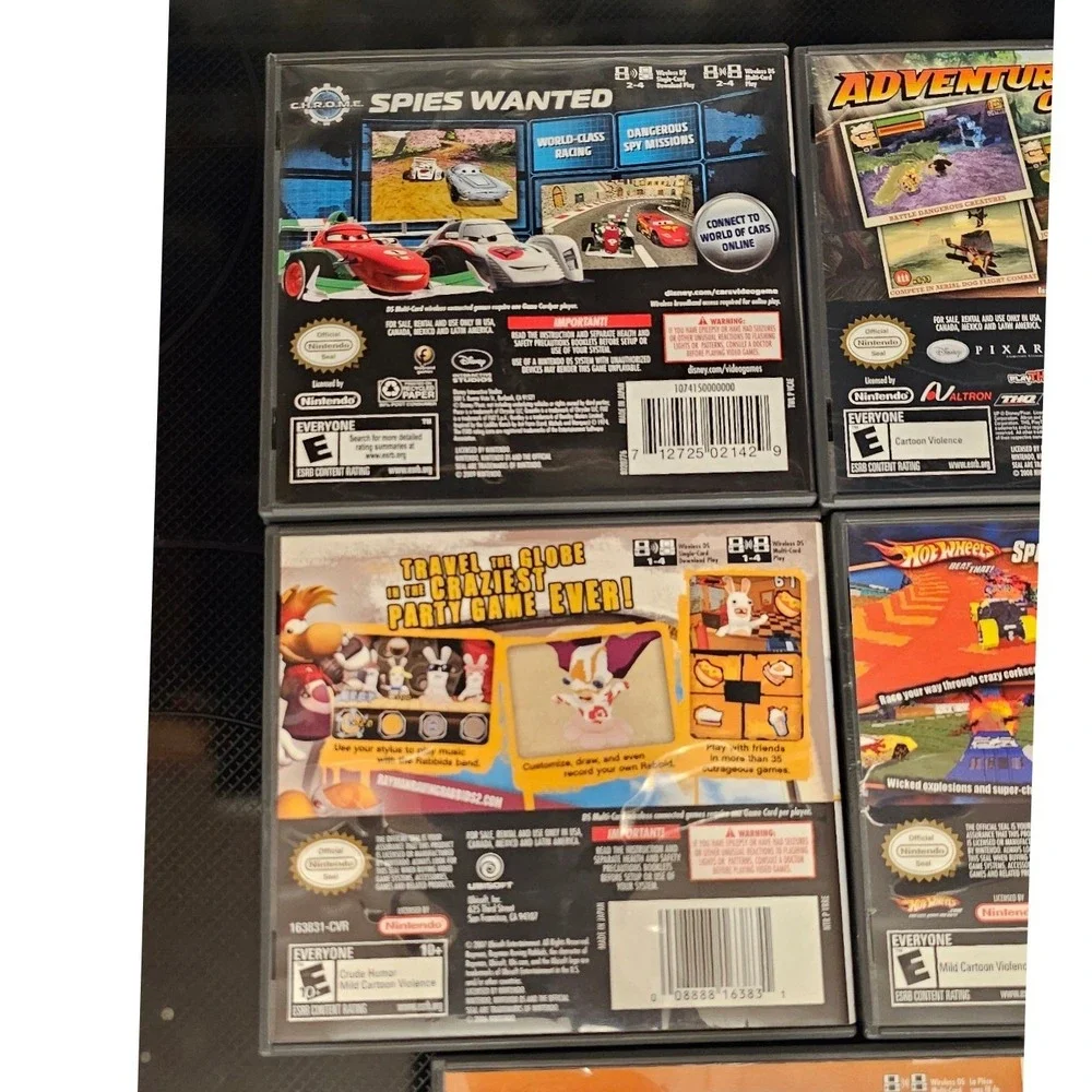 Nintendo DS Game Lot Cars 2 Up Rayman Rabbids Hot Wheels ATV Brain Age Bundle
